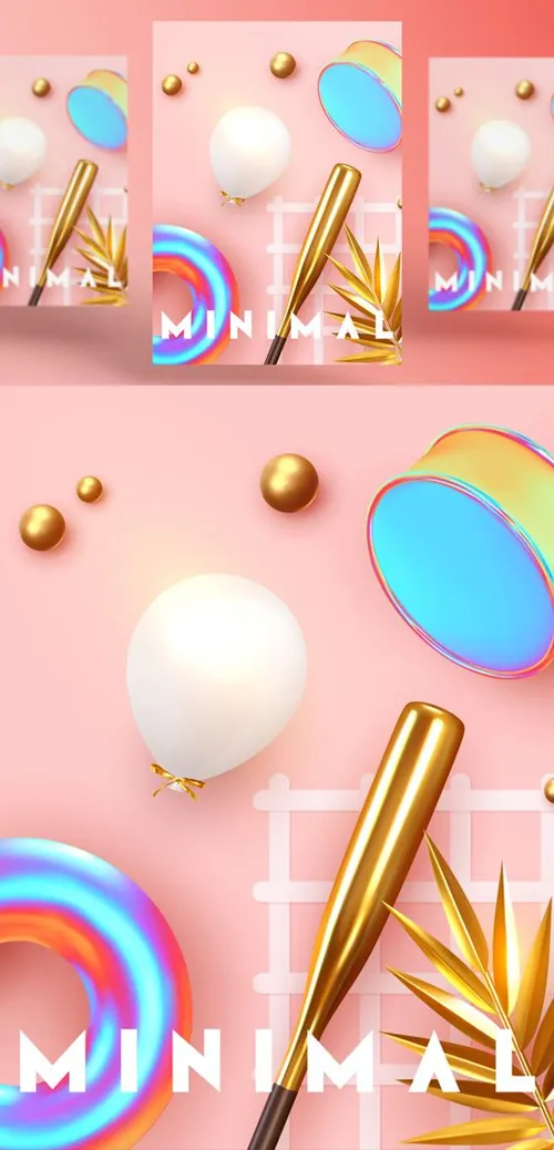 几何悬浮三维抽象立体元素 Chaos abstract background with 3d objects