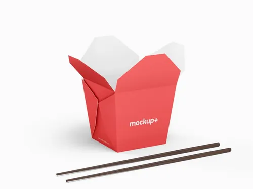 中国食品包装贴图展示样机模板 Chinese Noodles Packaging PSD Mockup