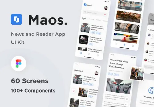 高品质新闻阅读订阅移动APP程序UI界面素材 Maos - News
