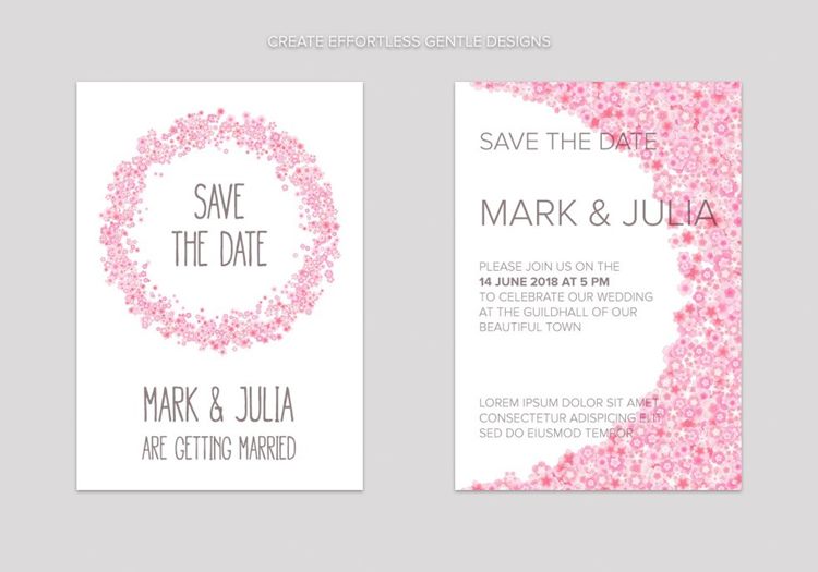 精美的樱花矢量字母背景素材 Cherry Blossom F