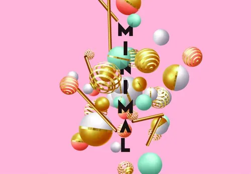 几何抽象三维形状时尚简约海报矢量模板