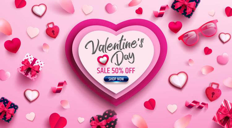 时尚情人节七夕爱情三八妇女节爱心活动促销EPS矢量海报插画素