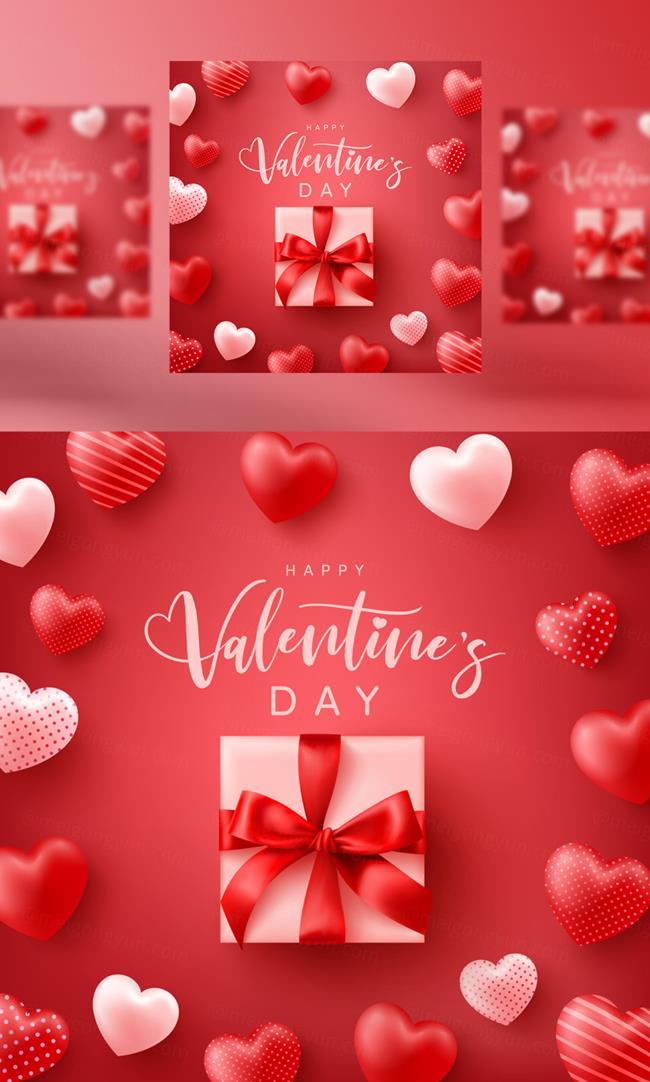 时尚情人节七夕爱情三八妇女节爱心活动促销EPS矢量海报插画素