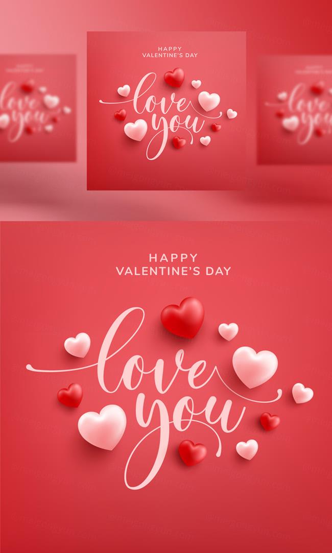 时尚情人节七夕爱情三八妇女节爱心活动促销EPS矢量海报插画素