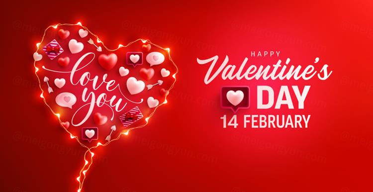 时尚红色情人节七夕爱情三八妇女节爱心活动促销EPS矢量横幅海