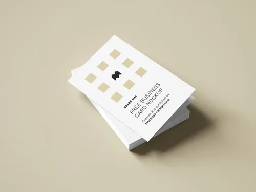 折页传单宣传提案贴图样机模版 folded business cards mockup / 85x55mm