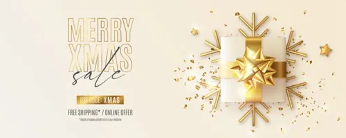 2021年金色圣诞节新年装饰贺卡EPS矢量海报素材 Merry christmas greeting card