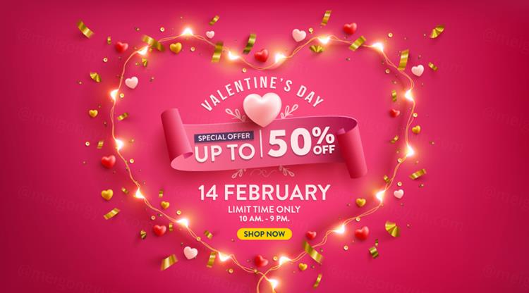 时尚情人节七夕爱情三八妇女节爱心活动促销EPS矢量海报插画素