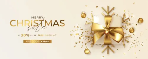 2021年金色圣诞节新年装饰贺卡EPS矢量海报素材 Merry christmas greeting card