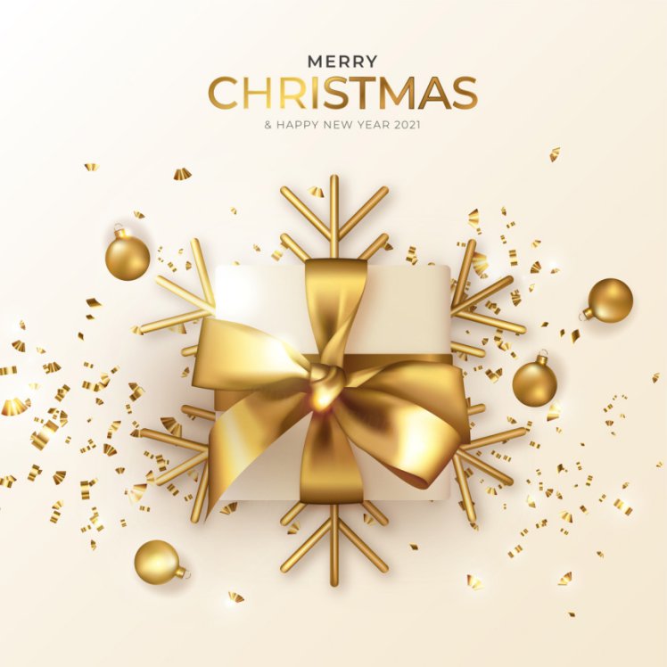 2021年金色圣诞节新年装饰贺卡EPS矢量海报素材 Merry christmas greeting card