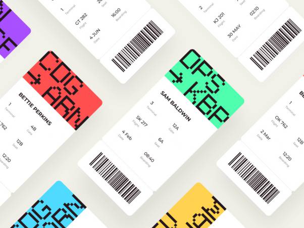 简约数字登机牌界面设计 Boarding Pass Design