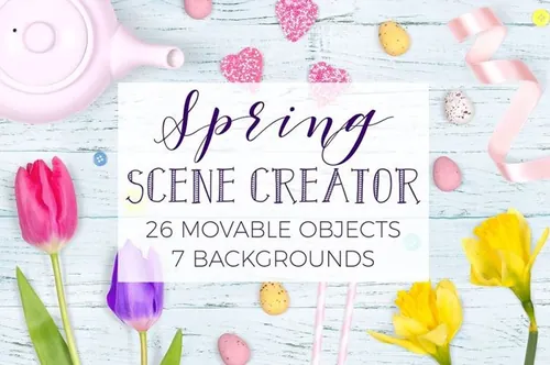 春天糖果爱情甜美场景创造者 Spring Scene Creator - Top View