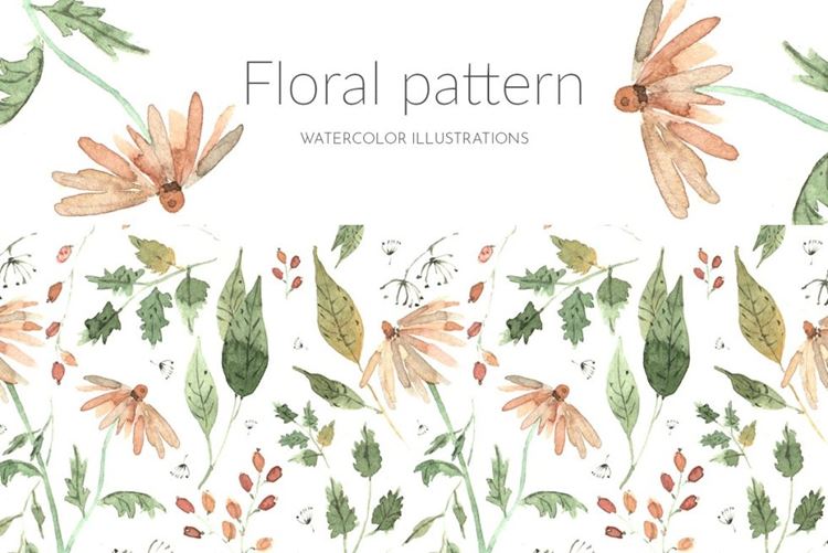 水彩手绘清新小碎花图案花卉素材 Suface pattern