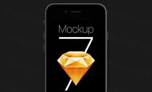 iPhone7手机样机模版iPhone 7 Sketch Free Mockup 样机模版