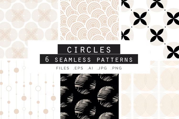 美丽的玫瑰金圆圈无缝拼接图案素材 Rose Gold Cir