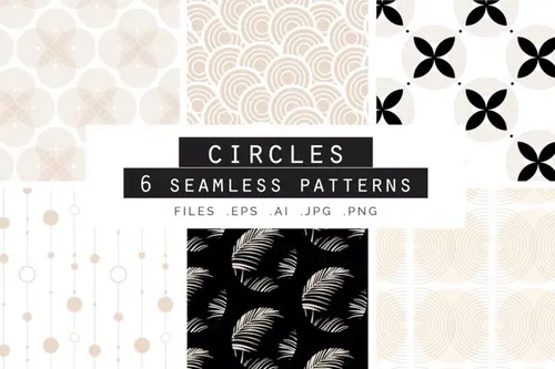 美丽的玫瑰金圆圈无缝拼接图案素材 Rose Gold Cir