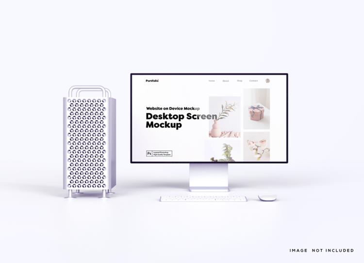 Apple苹果电脑Web UI设计场景贴图展示PSD样机模板