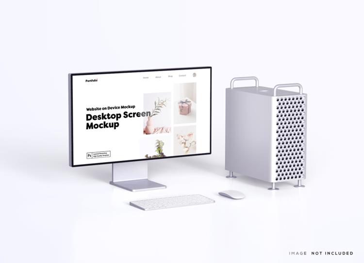 Apple苹果电脑Web UI设计场景贴图展示PSD样机模板