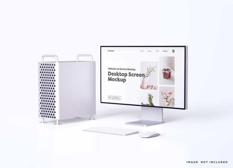 Apple苹果电脑Web UI设计场景贴图展示PSD样机模板