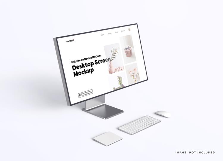 Apple苹果电脑Web UI设计场景贴图展示PSD样机模板