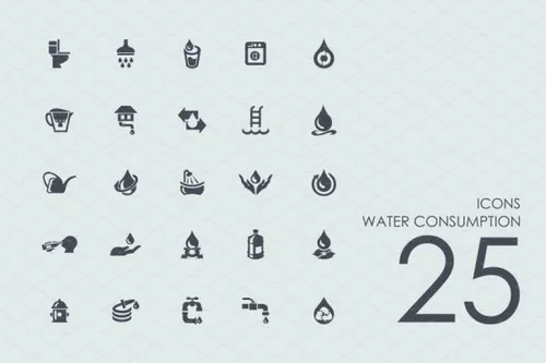 耗水量图标 25 Water Consumption icons