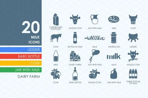 牛奶主题的图标 20 milk icons