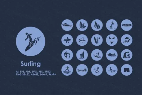 冲浪主题图标 Surfing icons