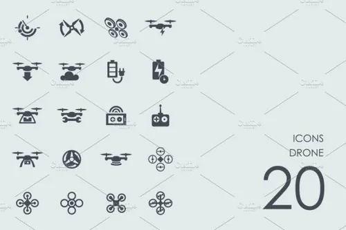 各种无人机图标 Drone icons