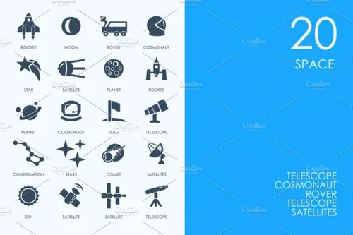 宇宙相关元素图标 Space icons