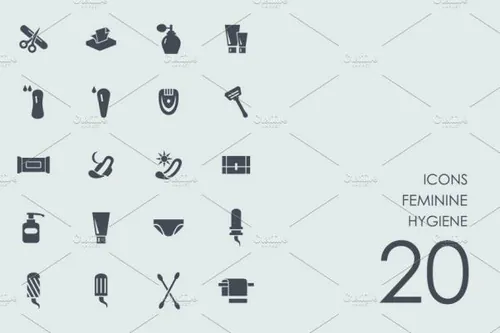 女性护肤图标 Feminine hygiene icons