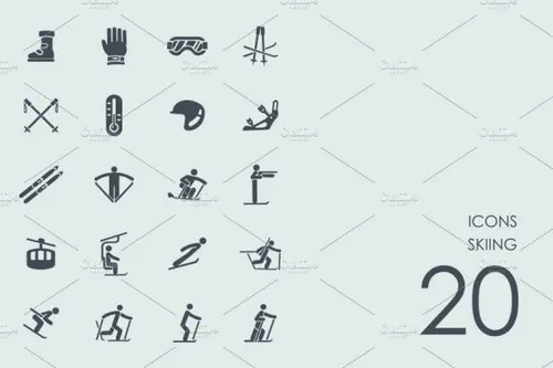 溜冰相关图标 Skiing icons