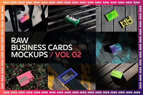 高质量商务名片品牌VI设计贴图展示样机PSD模板 Raw B