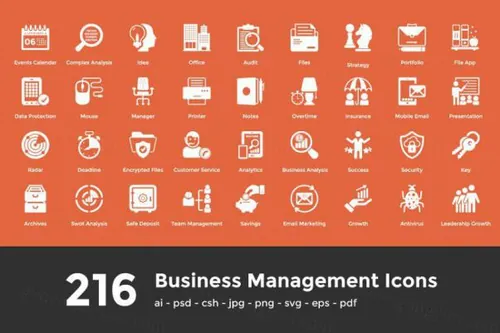商业管理图标 216 Business Management Icons