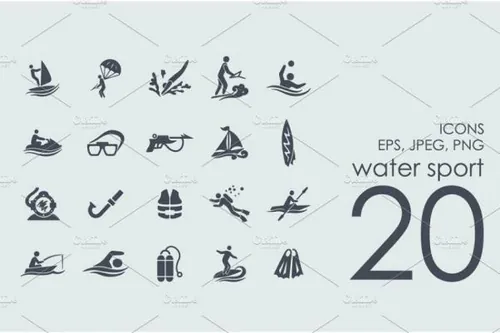 水上运动图标 20 water sports icons