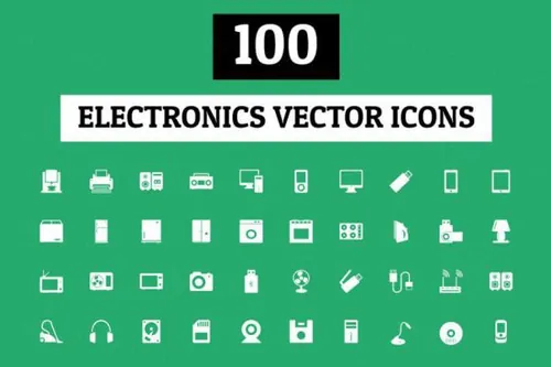 电子设备图标 100 Electronics Vector Icons