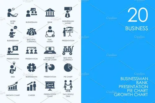 商业金融主题图标 Business icons
