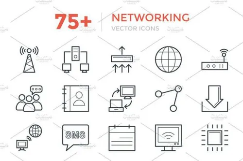 网络主题图标 75  Networking Vector Icons