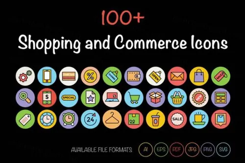 电商购物图标 100  Shopping and Commerce Icons