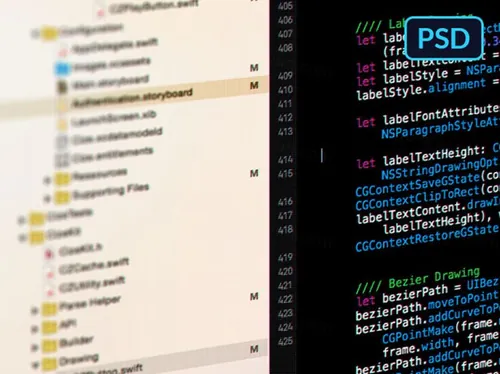 监视器拍摄截图模型PSD贴图模板Monitor Mockup