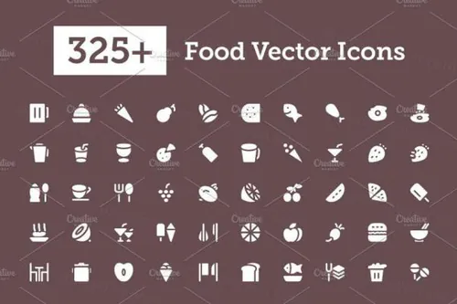食品图标 325  Food Vector Icons