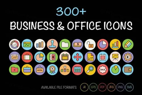 商业卡片和办公图标 300  Business and Office Icons