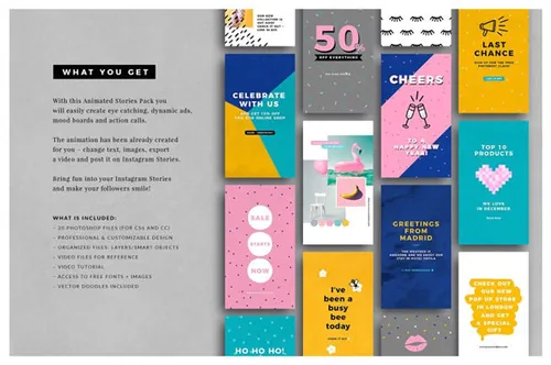 有趣的动画Instagram故事社交媒体模板下载ANIMATED Playful Instagram Stories