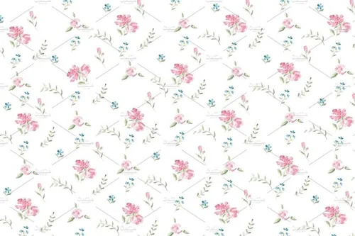 手绘水彩花卉图案无缝背景Watercolor roses