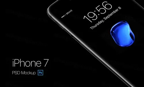 iPhone7手机样机模版Jetblack psd mockup
