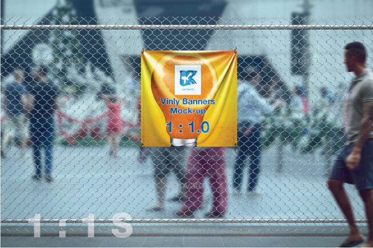 不同尺寸无纺布横幅设计场景展示样机模版 Vinyl Banner Mock-up