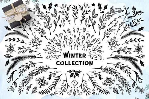 手绘水彩圣诞节素材合辑包 Winter Collection