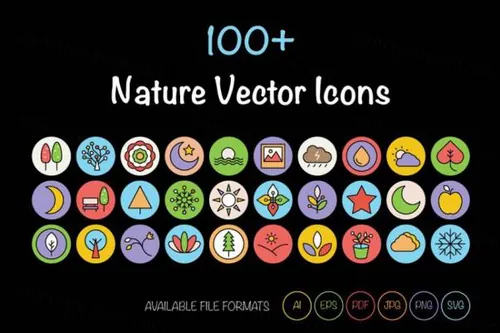 100 自然界图标 100  Nature Vector Icons