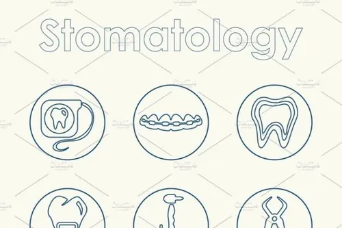套口腔医学简单图标 Set of stomatology simple icon