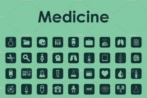 极简主义的医学图标 Set of medicine simple icons