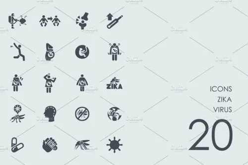病毒图标 Zika virus icons
